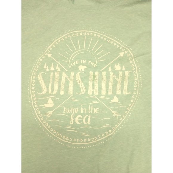 St Johns Bay "LIVE IN THE SUNSHINE, SWIM IN THE SEA" Teal Short-Sleeve Shirt Pet - Picture 3 of 4